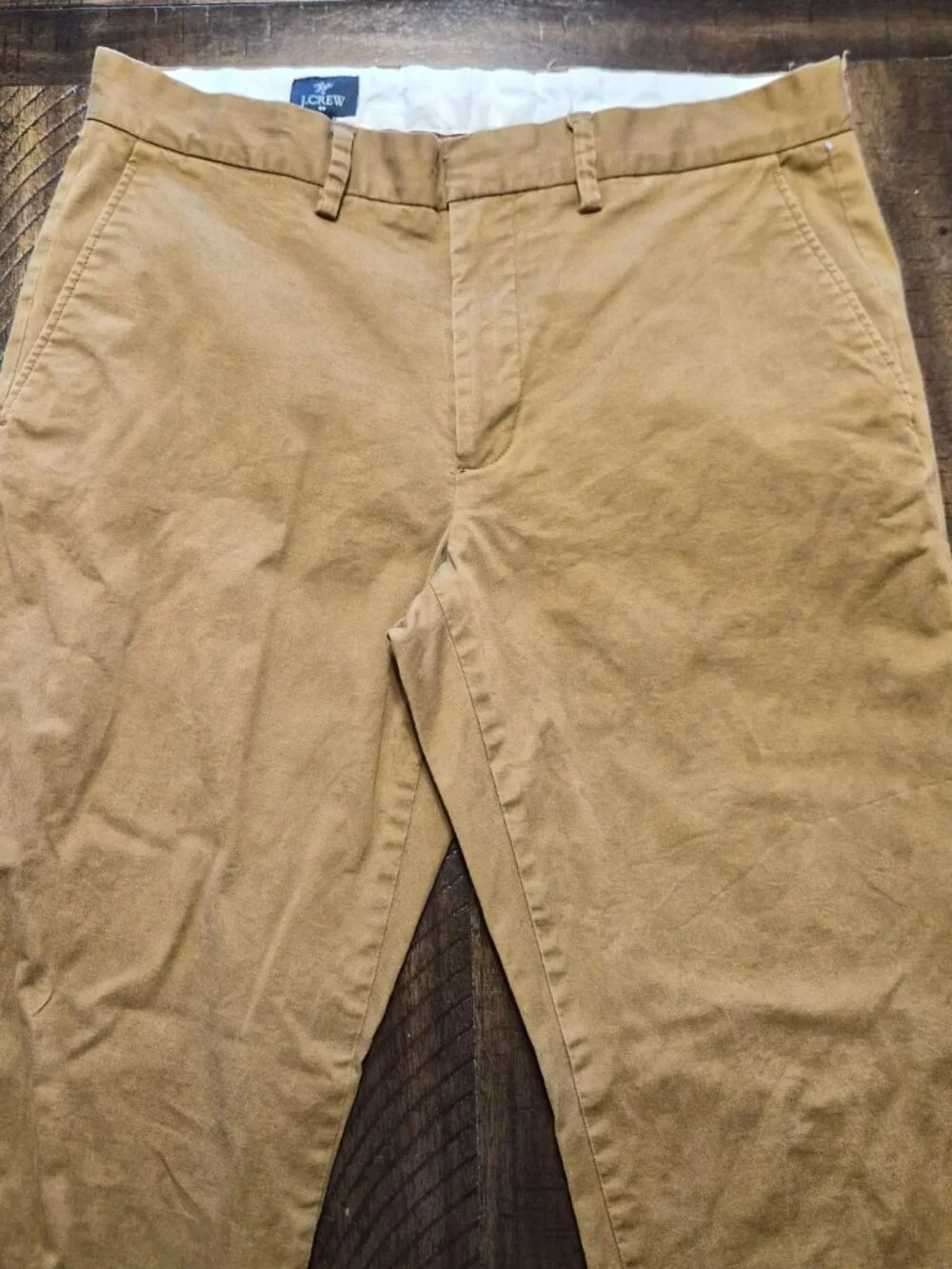 Flex By J Crew Mens Chino Pants Brown Size 31x31 Hemmed Khaki Stretch G486